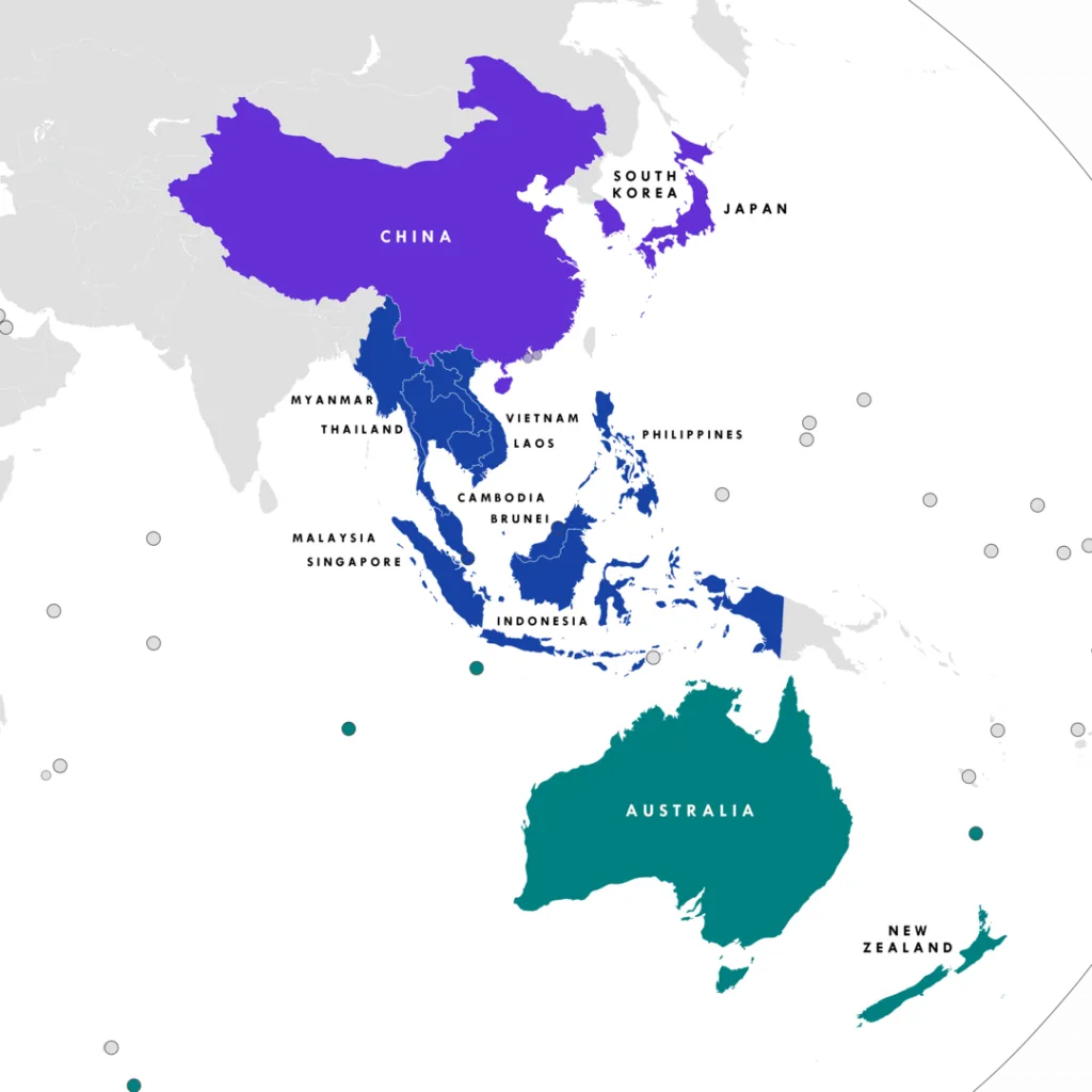 Map of RCEP members