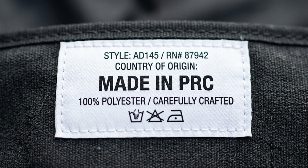 China origin label product origin marking customs label