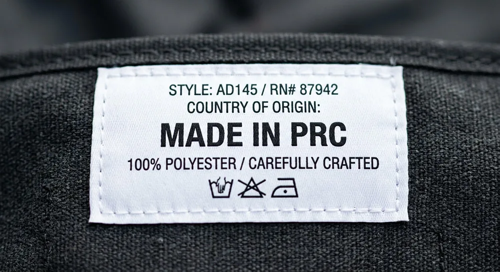 China origin label product origin marking customs label